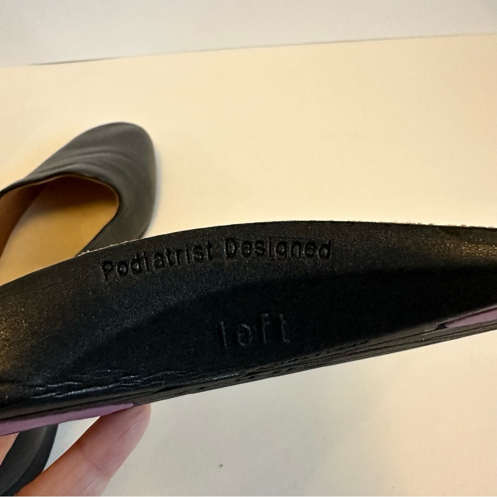 Vionic Black Leather Slip-On Flats - Picture 12 of 12